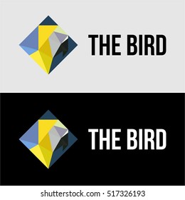 POLYGON MACAW HEAD BIRD LOGO TEMPLATE EMBLEM SYMBOL SIGN