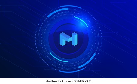 Polygon (MATIC) banner. MATIC coin cryptocurrency concept banner background.