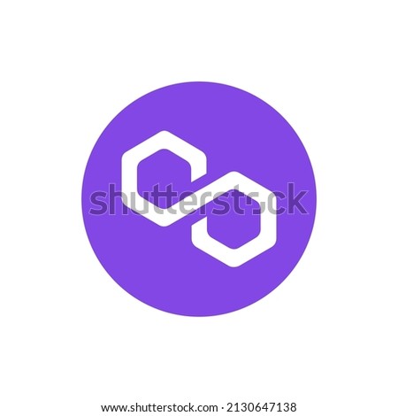 Polygon (MATIC) coin icon isolated on white background.