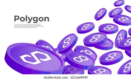 Polygon (MATIC) cryptocurrency concept banner background.