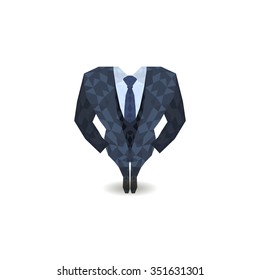 polygon men's suit. low poly design