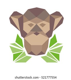 Polygon monkey illustration 