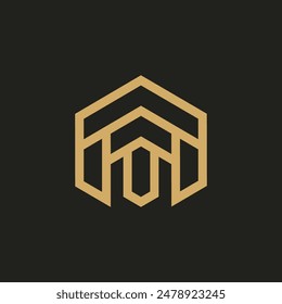Polygon Monoline Alphabet Logo Vorlage Design