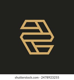 Diseño de Plantilla de logotipo de alfabeto monolino polígono