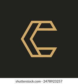 Diseño de Plantilla de logotipo de alfabeto monolino polígono