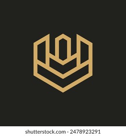 Polygon Monoline Alphabet Logo Vorlage Design