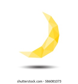 Polygon Moon Icon on white background