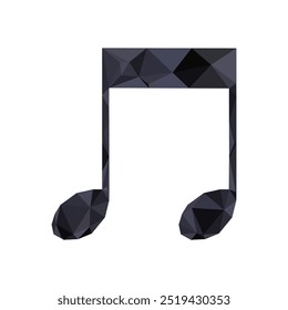Nota musical del polígono, Ilustración vectorial.