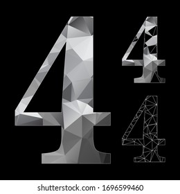 Polygon Number Alphabet Vector Illustration