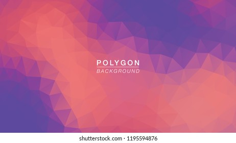 Polygon Orange Purple Lighting. Polygonal for Background. Vector Illus EPS10