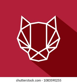 Polygon Panther head. Cat Head logo icon