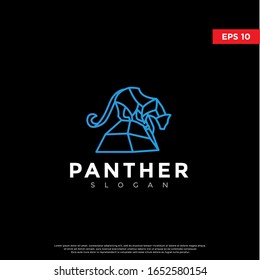 polygon panther logo. modern icon, template design