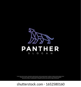 polygon panther logo. modern icon, template design