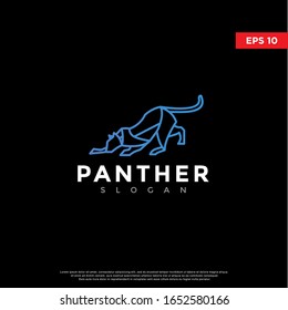 polygon panther logo. modern icon, template design