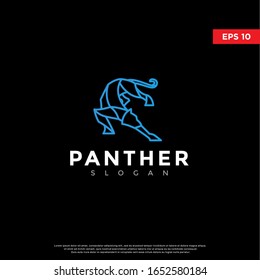 polygon panther logo. modern icon, template design