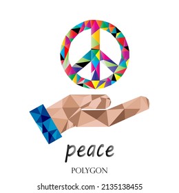 polygon peace symbol hand diversity geometric