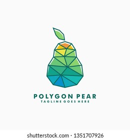 Polygon Pear Concept Designs illustration vector template. Suitable for Creative Industry, Multimedia, entertainment, Educations, Shop, and any related business