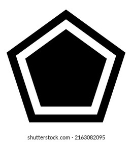 Polygon Pentagon Flat Icon Isolated On White Background