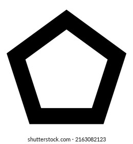 Polygon Pentagon Flat Icon Isolated On White Background