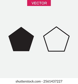 Polygon, pentagon shape icon.vector flat black simple illustration for web and app..eps