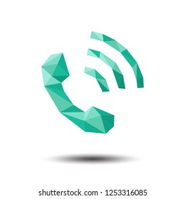 Polygon Phone Call Icon on white background