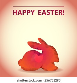Polygon pink Easter bunny card