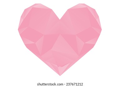 polygon pink heart