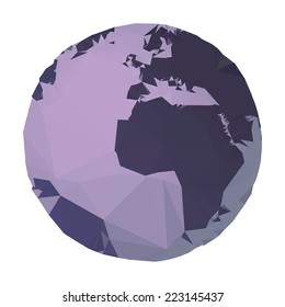 Polygon planet Earth, illustration