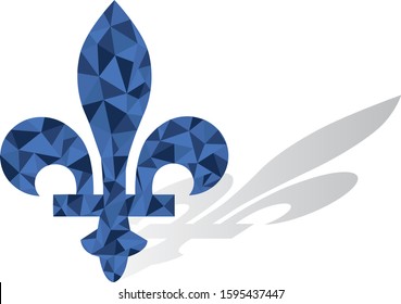 Polygon Quebec province of Canada emblem fleur de lys symbol vector