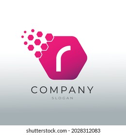 Polygon R Letter Logo Design Vector Template. Letter R Design Vector with Polygons. Hexagon R Letter Logo Illusratation. Alphabet Logo Symbol.