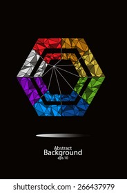 polygon rainbow colorful abstract vector dark background 