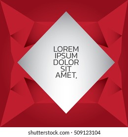 Polygon red color space for text or photo. ploygon frame concept. 
