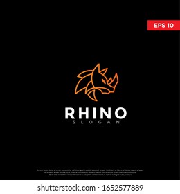 polygon rhinoceros logo. modern icon, template design