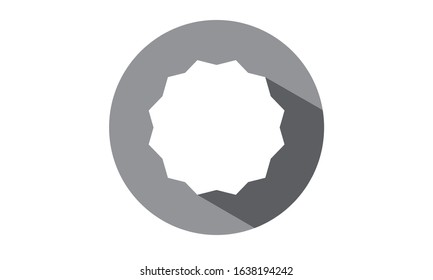 Polygon round icon, black shadow version