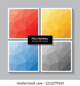 Polygon set 4 master colors. Polygonal for Background. Vector Illustration EPS10