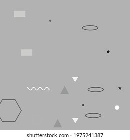 Polygon Shadows Grey Digital Geometrical Modern Design. Gray Pastel Silver Modern Art Pattern. Triangle Chaos Square Black Modern Style Simple Hipster Art. White Oval Calm Vector Illustration.