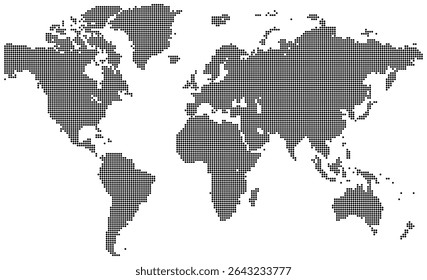 Polygon shape dotted world map showing world continents