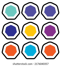 Polygon shape, element with rounded corners