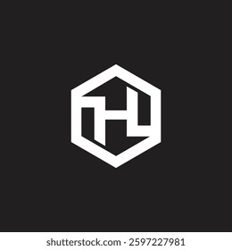 Polygon shape, Letter H company logo design template.
