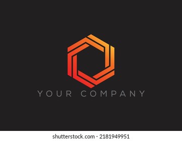 Polygon shape logo design icon illustrator vector