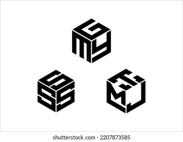 Polygon shape logo design icon illustrator vector file.