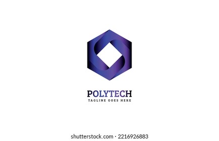 Polygon Shape Logo Design Template PolyTech
