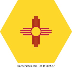 Polygon shaped printable vector flag of the United States of America federal state of NEW MEXICO