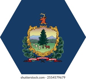 Polygon shaped printable vector flag of the United States of America federal state of VERMONT