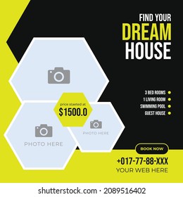 Polygon shapes banner template. background color for social media post