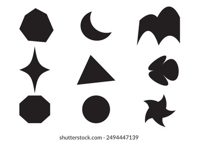 Polygon shapes icons isolated on white background illustration