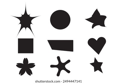 Polygon shapes icons isolated on white background illustration