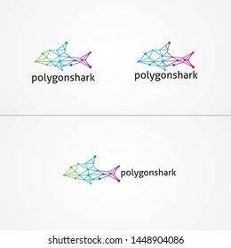 Polygon shark logo template for company or personal