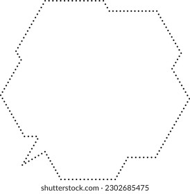 Polygon speech bubble Dotted line White fill