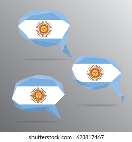 Polygon Speech Bubble Flag - Argentina